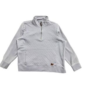 LL Bean Sweater Womens 2X Plus Purple Quilted Quarter Zip Fleece Pullover